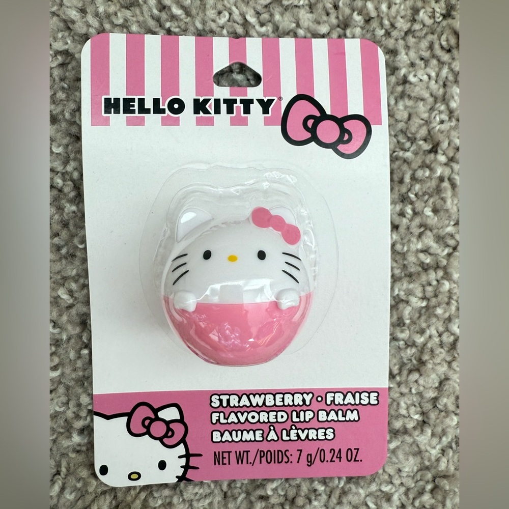 Hello Kitty Pink and White Strawberry Lip Balm